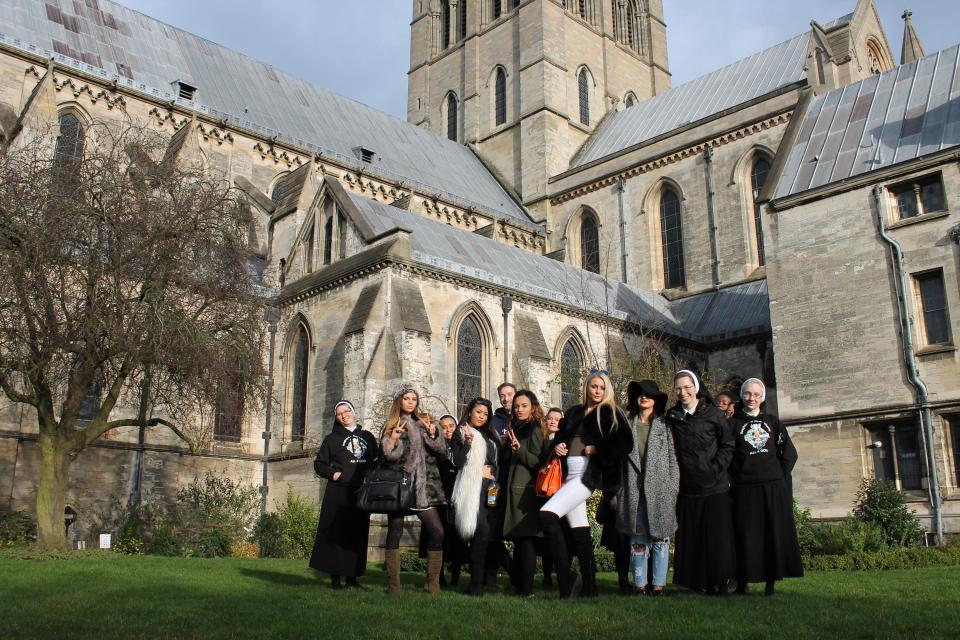  After their night out, the nuns take the girls to Norwich Cathedral for a grand tour