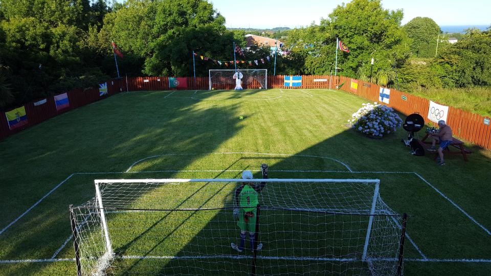  Footie friends can also enjoy a kick around in Andy's back garden