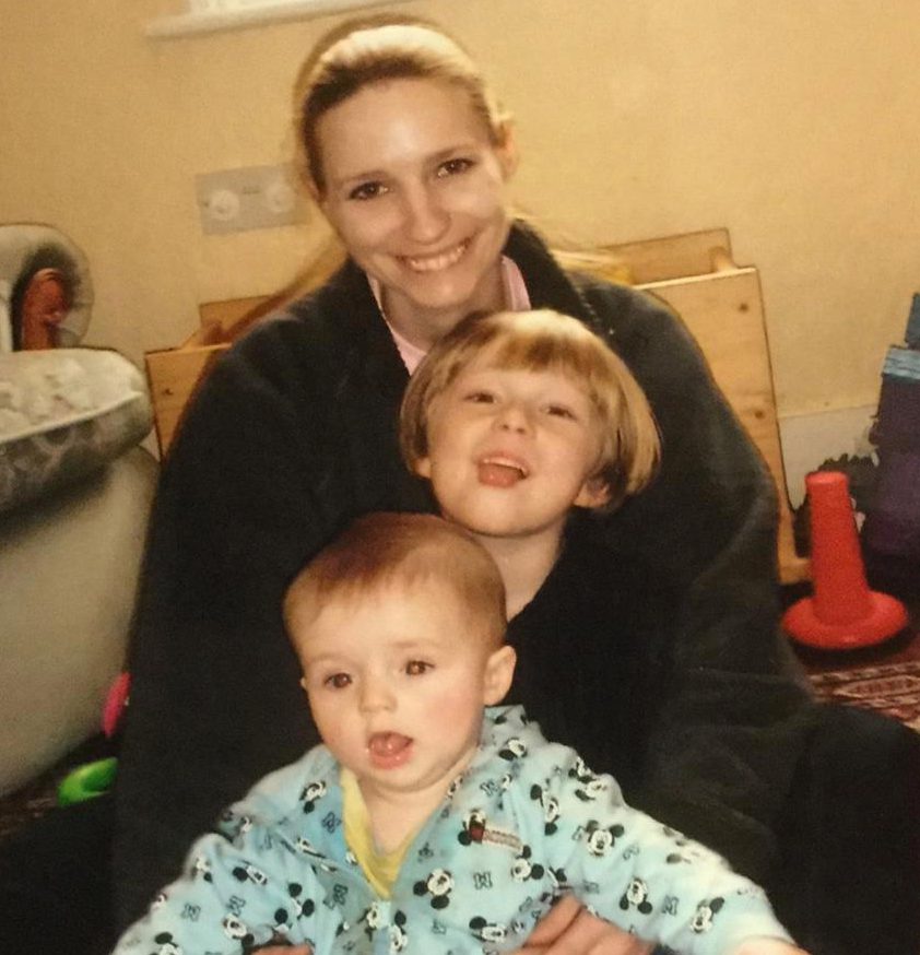  Debbie was a proud mum to sons Noah, eight, and one-year-old Buster