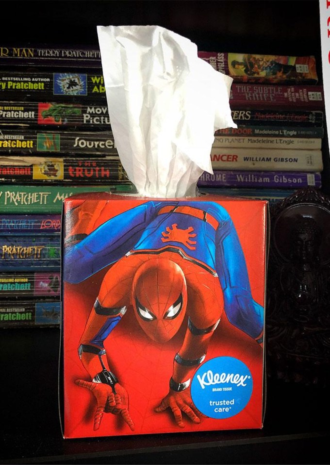 Dirty-minded internet users noticed something a bit cheeky about this box of tissues