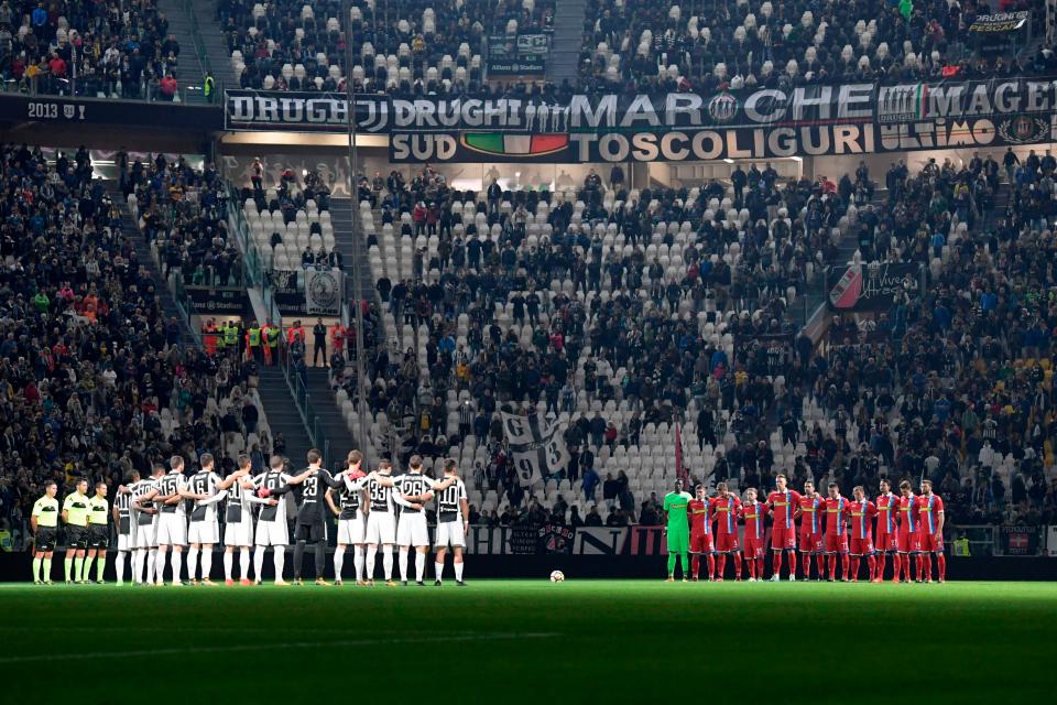  There was a moment's reflection before kick-off between Juventus and Spal