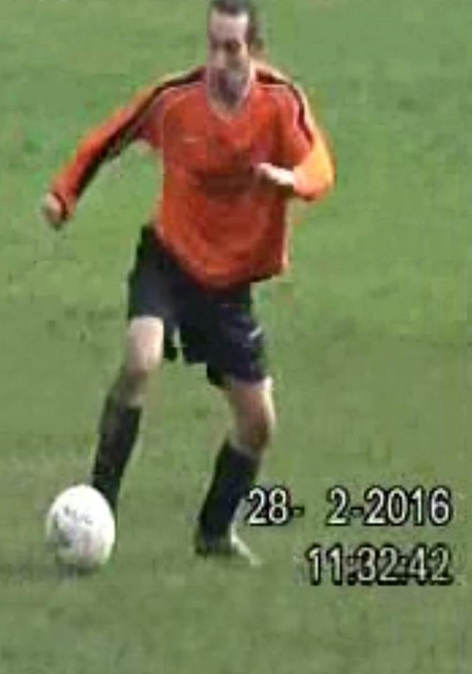  Secret footage showed him sprinting around a football pitch