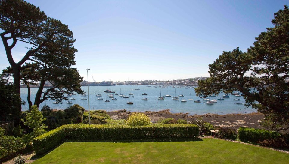 This is the stunning view of Falmouth Harbour, from the pretty Cornish house which has just gone on the market