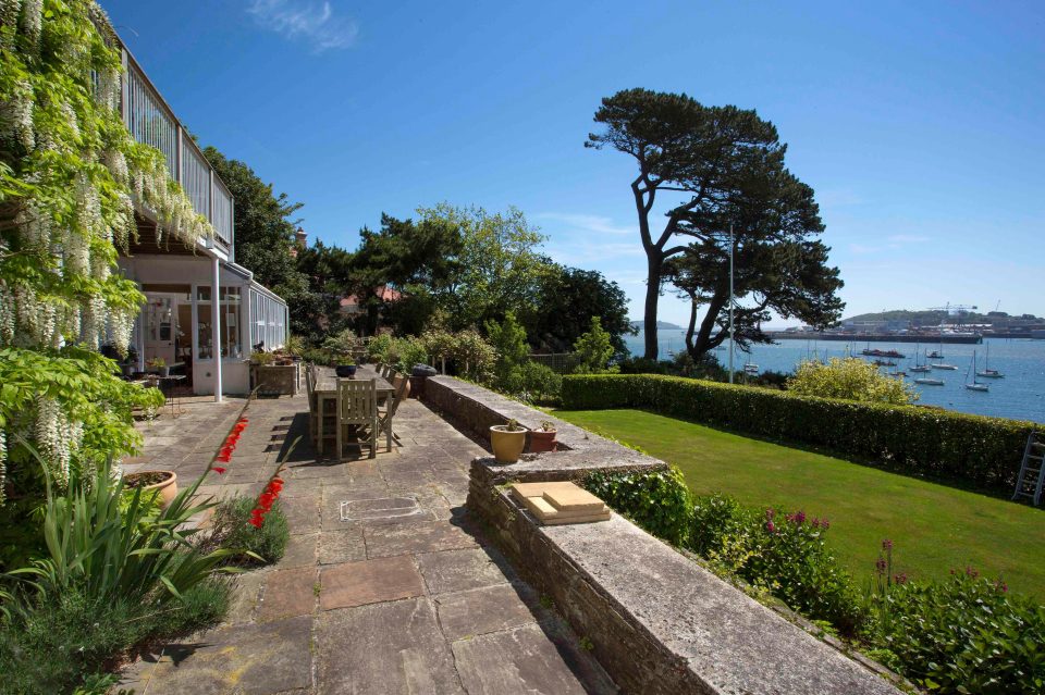 The five-bed property is located in the quiet village of Flushing and overlooks the gorgeous Falmouth Harbour