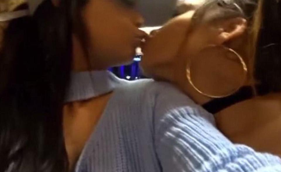  Two of the girls end up snogging after each necking a bottle of wine