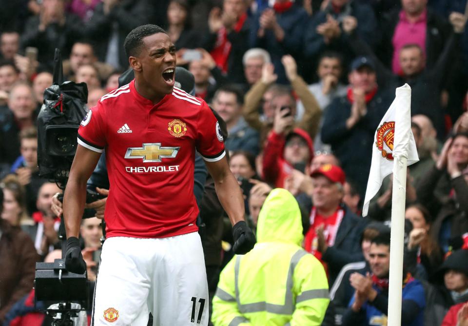  Substitute Anthony Martial came off the bench to save Man United