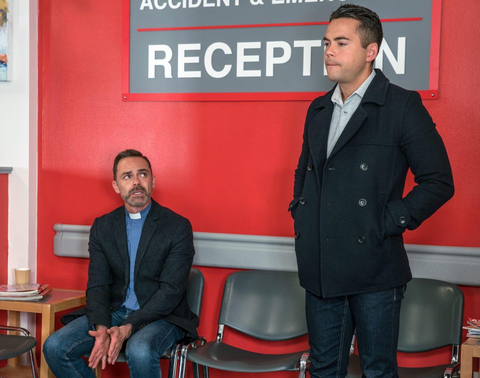  Bruno Langley pictured with Daniel Brocklebank on Corrie