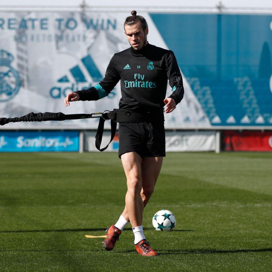  Gareth Bale in training for Real Madrid on Monday