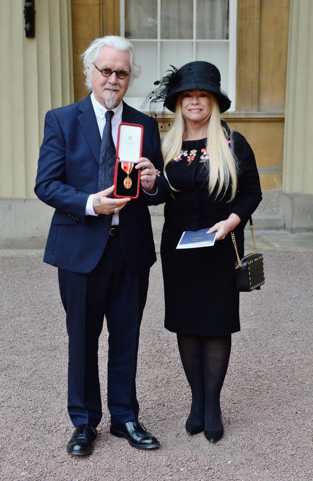  Billy was joined by his wife Pamela Stephenson to receive his honour for services to the entertainment world and charity