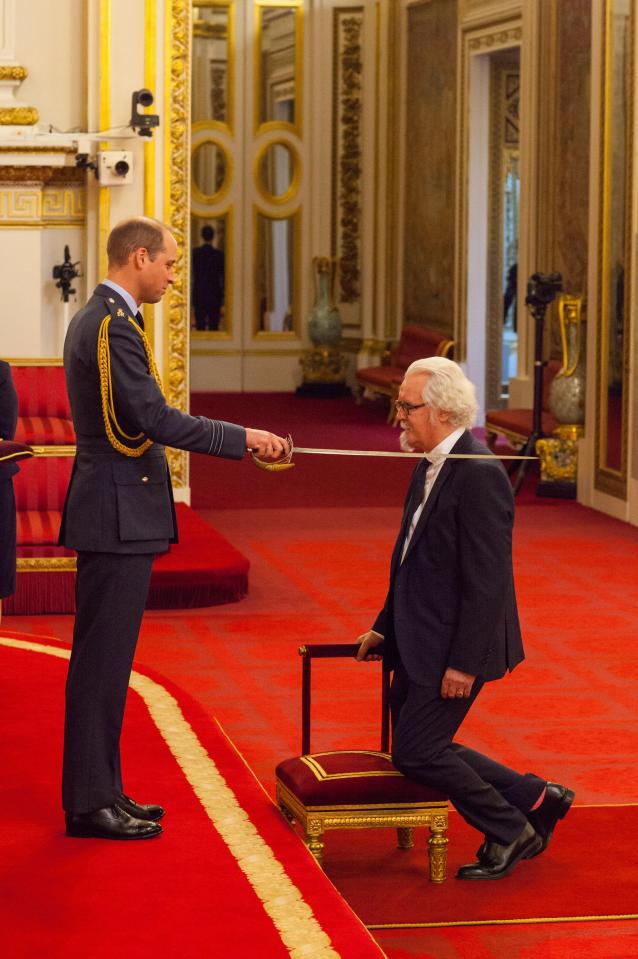  Billy, who suffers from Parkinson's joked that he was glad the stool he kneeled on had a handle