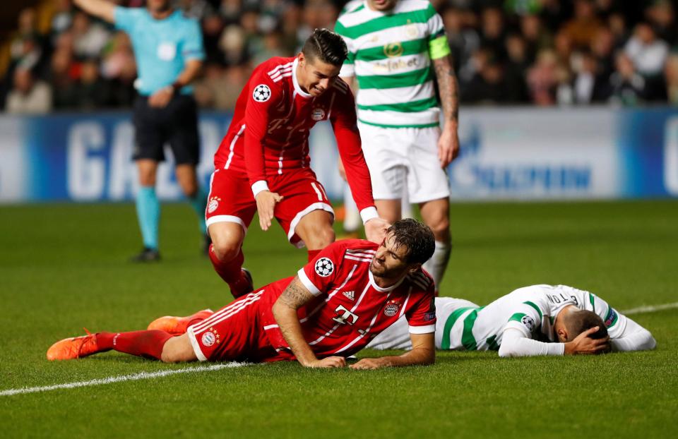  Javi Martinez was left bloodied after nodding in the winner