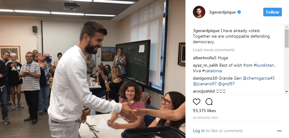  Gerard Pique claims to have cast his vote on Catalan independence