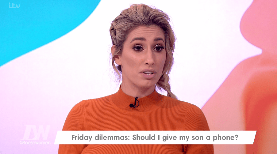  Stacey Solomon admitted she had banned nine-year-old Zachary from having a mobile