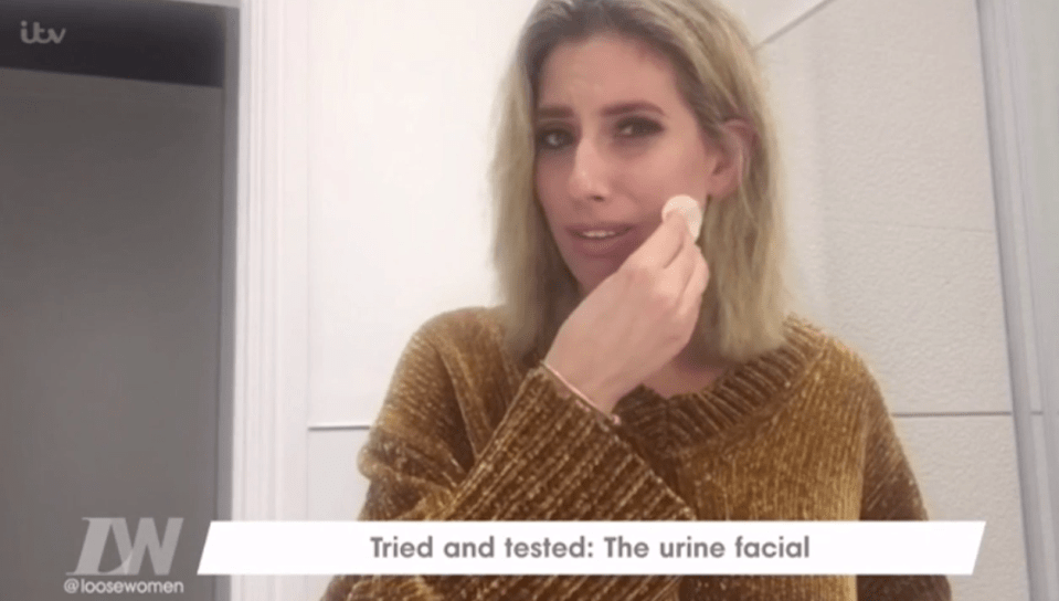  Stacey led the Loose Women stars in trying out the bizarre urine facial last week