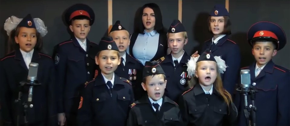 The patriotic tots also sing that they are ready for the ‘final battle’