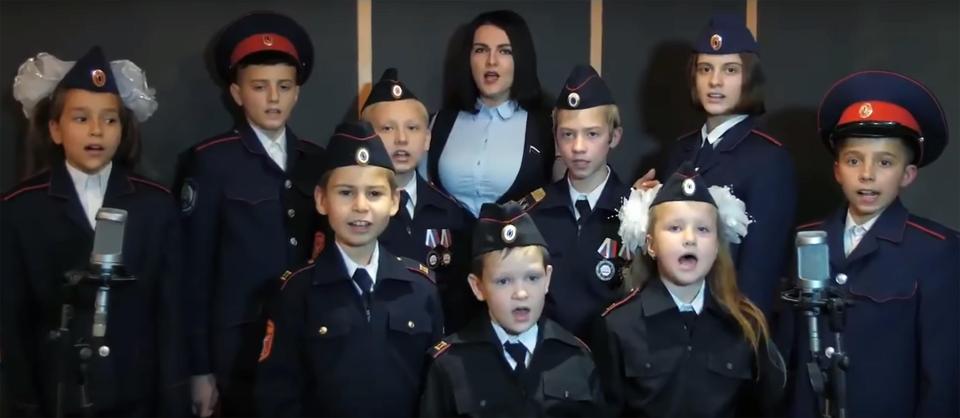  The patriotic tots also sing that they are ready for the 'final battle'