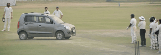 The driver of this Suzuki Wagon R left players and officials shocked and baffled