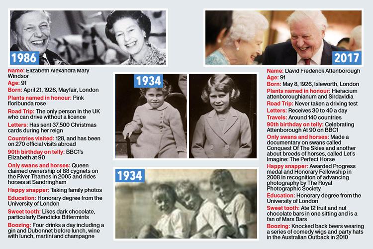  Here, we look at how Sir David and Her Majesty have so much in common