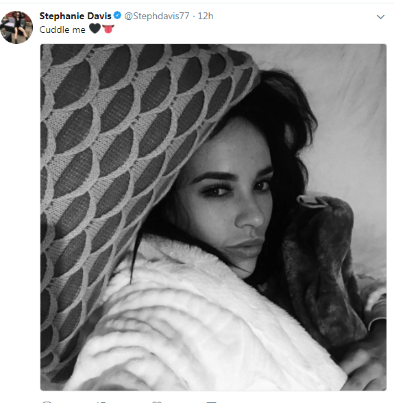  Stephanie Davis has asked her fans for a cuddle