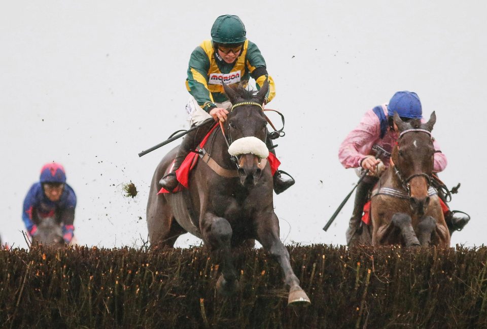  Bryony Frost and Present Man on their way to victory in the Badger Ales Trophy