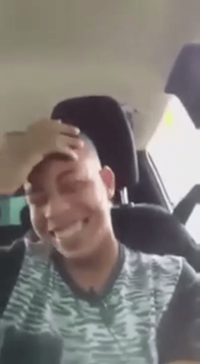  The footage showed the teens laughing as they travelled in a car