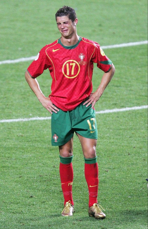  Cristiano Ronaldo shed a few tears after losing the Euro 2004 final