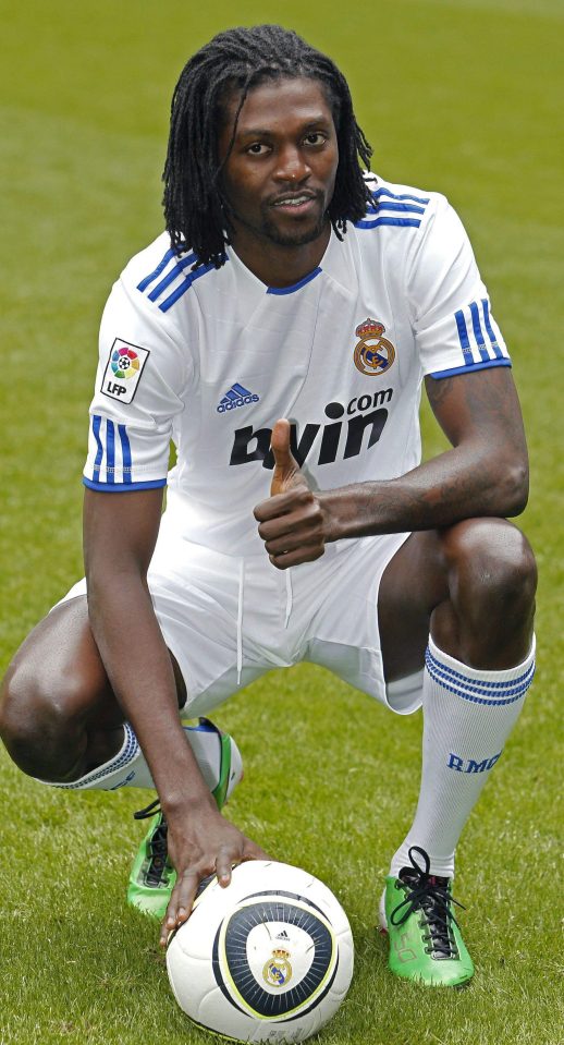  Emmanuel Adebayor scored five times in 14 games on loan for Real Madrid in 2011