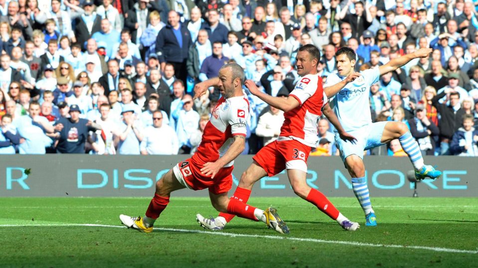  Sergio Aguero's most famous moment came as he fired Manchester City to their first Premier League title