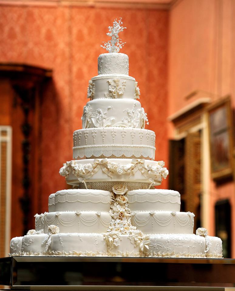  Tradition dictates that the pair have two wedding cakes at their wedding - like this one from Prince William's marriage