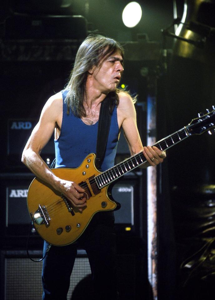  Malcolm Young performing at Melbourne Park in 2001