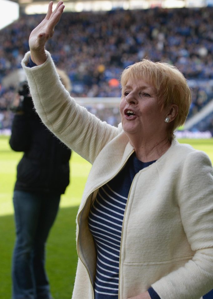  Laraine Astle, the widow of Jeff Astle, waves to WBA fans two years ago