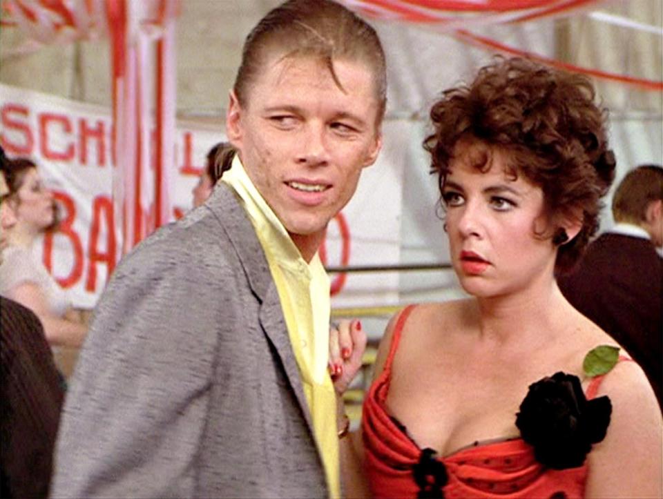  Dennis C. Stewart, who played Leo, with Stockard Channing as Rizzo