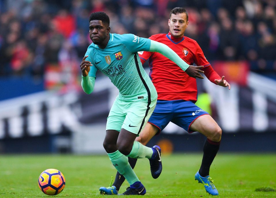  Samuel Umtiti in action for Barcelona