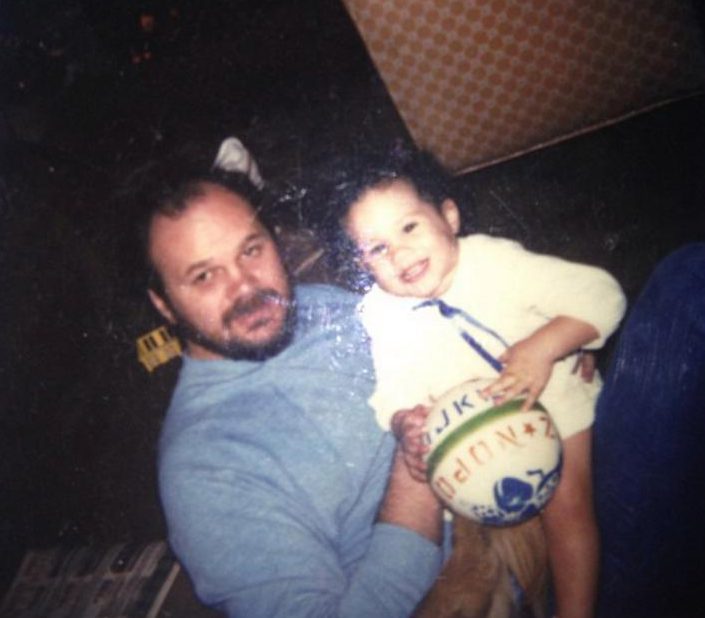 Meghan Markle as a baby with her dad Thomas