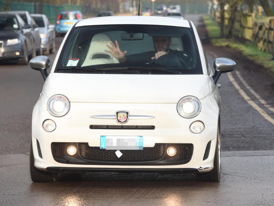  Sergio Romero squeezed his frame into this tiny Fiat