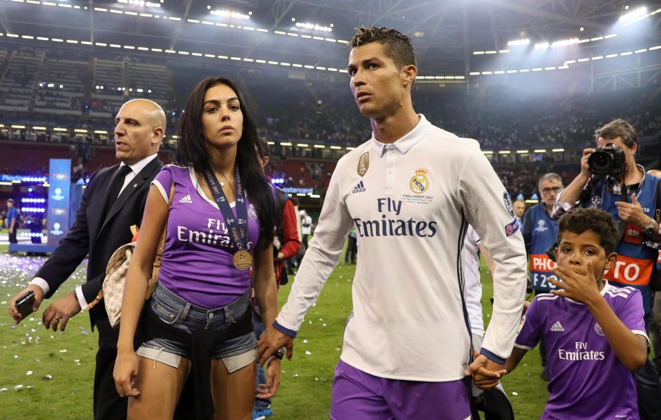  The Real Madrid ace and his partner at the UEFA Champions League final