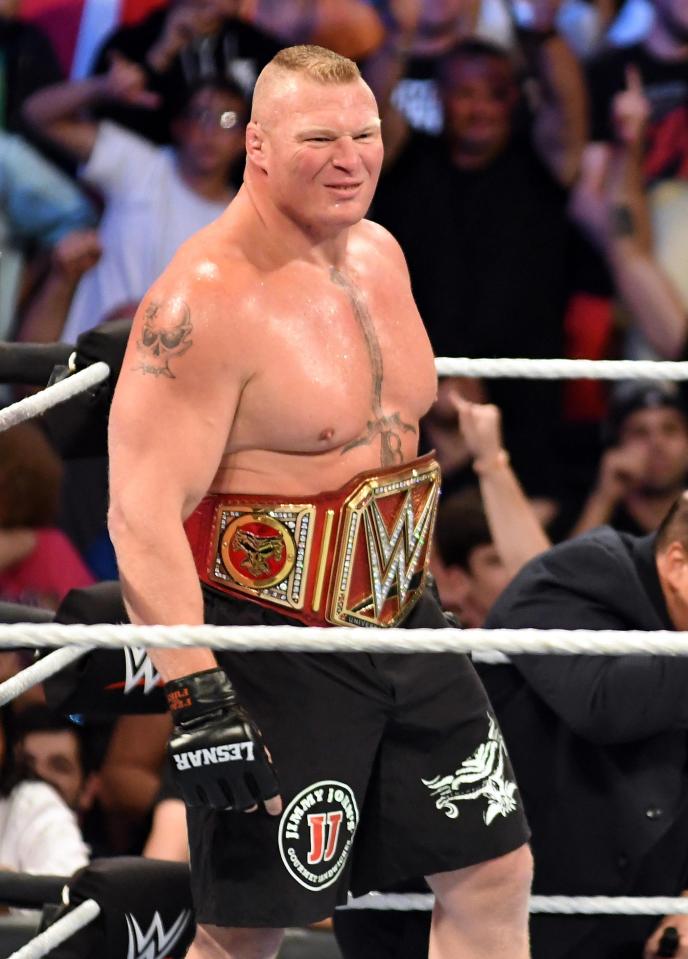  Universal title holder Lesnar was only too happy to accept the challenge of a 'champion vs champion' match