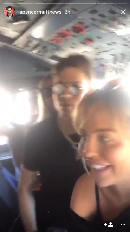  Spencer filmed them larking about on the plane