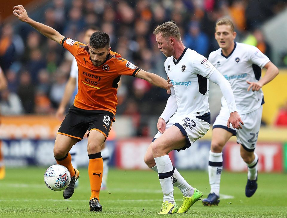  Ruben Neves fends off Millwall’s Aiden O'Brien as Wolves flourish this term