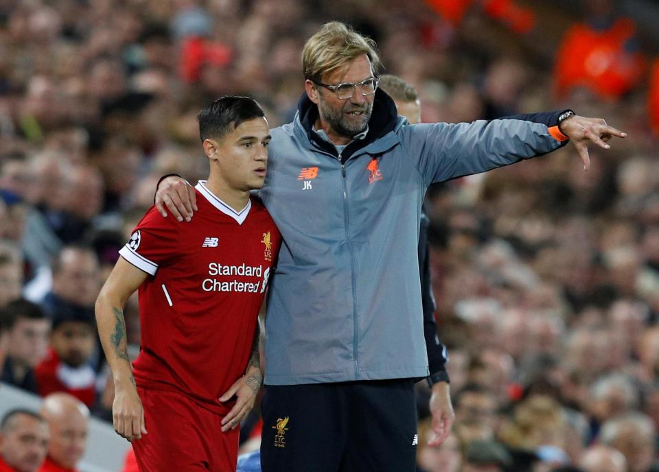  Jurgen Klopp currenty has Brazil ace Philippe Coutinho in his Reds ranks