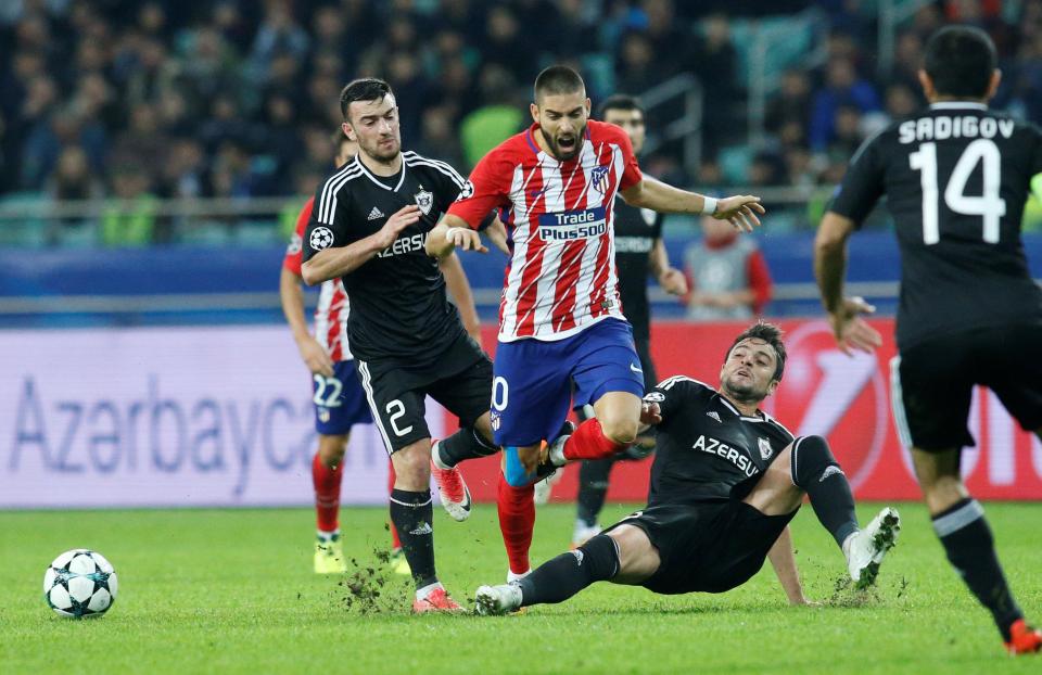  Carrasco fell out with Atletico after being substituted in the Champions League clash with Qarabag