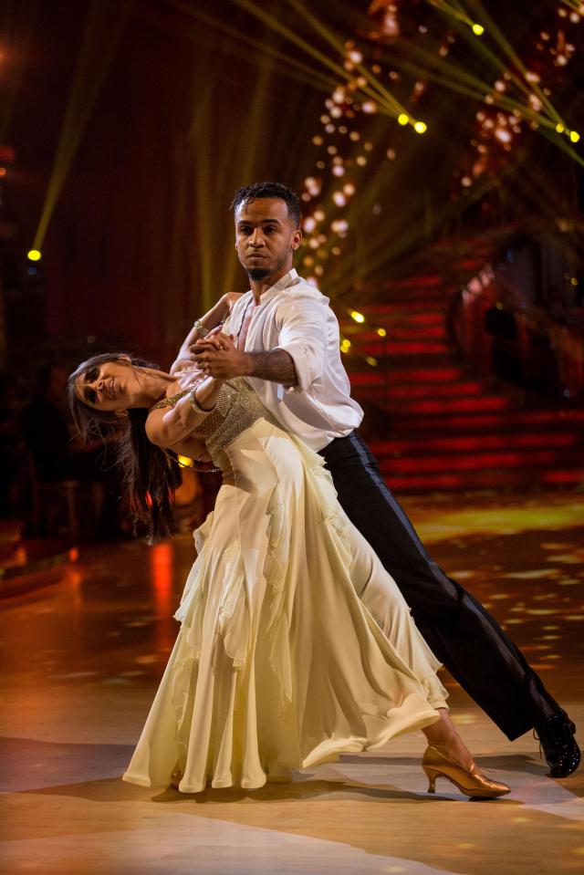  Aston pictured performing the Waltz with partner Janette Manrara