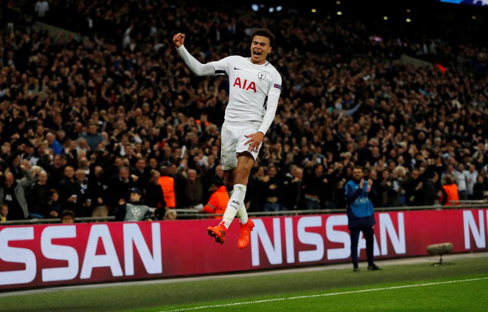  Dele Alli scored two to net a famous win for Tottenham against Euro champions