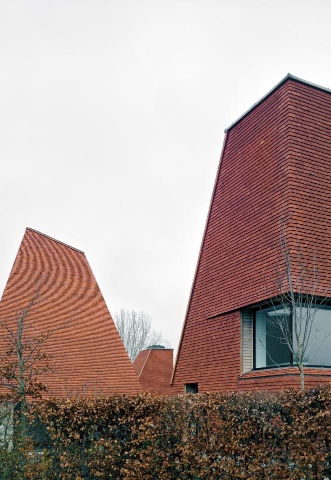  The unusual home comprises four towers which join together under an interlinking roof