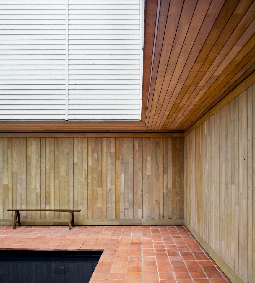  The towers of Caring Wood surrounds an internal courtyard with water feature