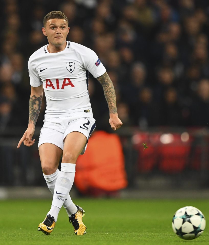  Kieran Trippier says he was not as fit as he thought when he joined Tottenham