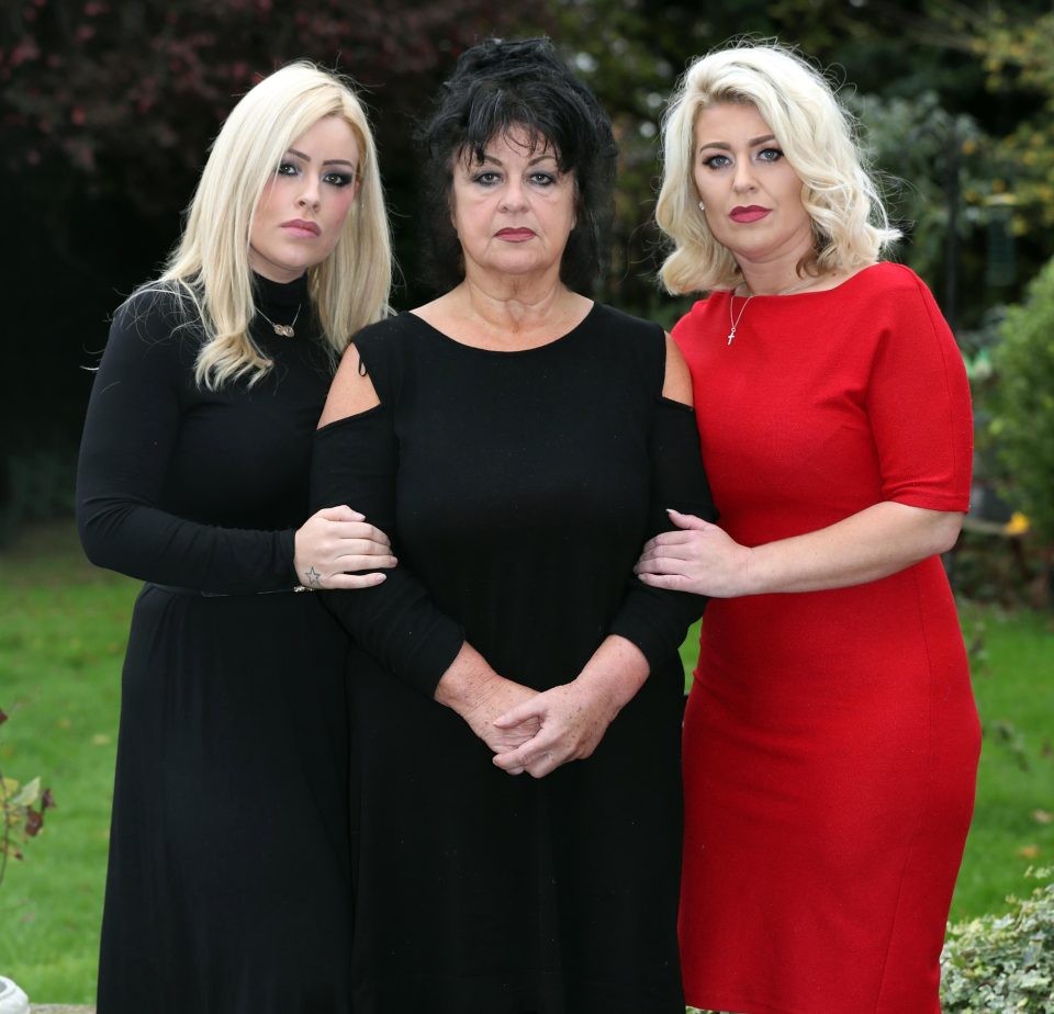  Laura's mum Roberta, centre, and sisters Rachel, left, and Jayne, right, are terrified she'll 'be made an example of'