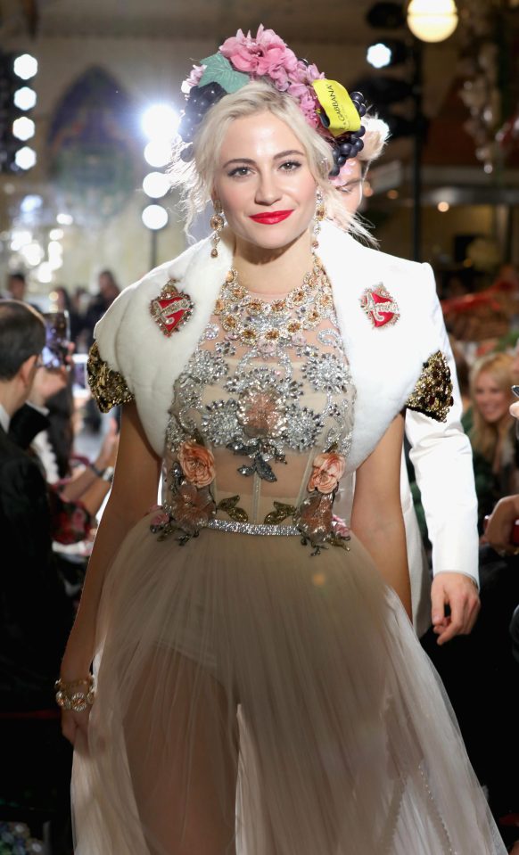  Pixie Lott teamed up her nude granny-pants with a host of sparkly jewels