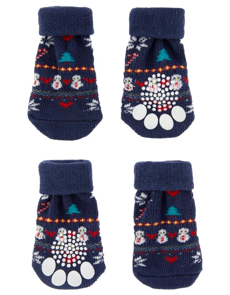  Or keep their paws warm in these pet booties, costing £5