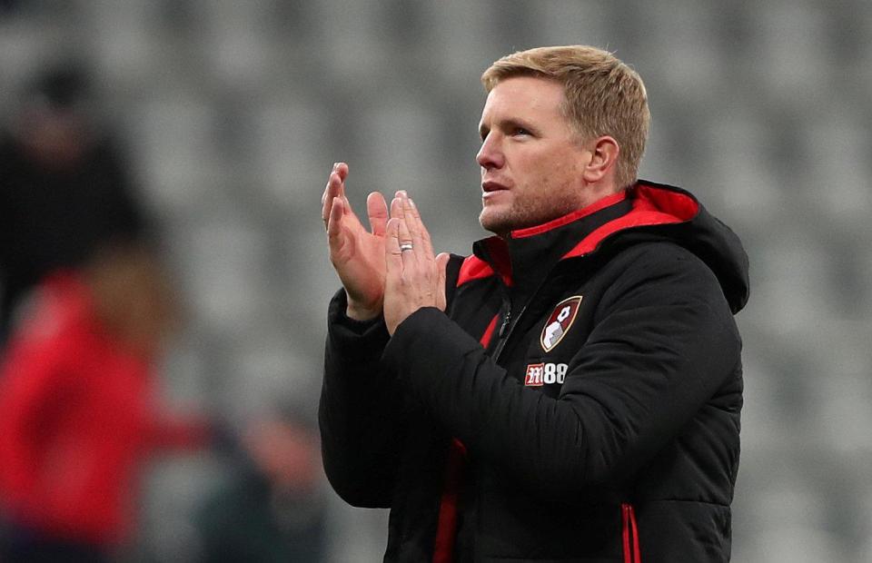  Eddie Howe's Bournemouth are hovering above the relegation zone on just ten points from 11 games